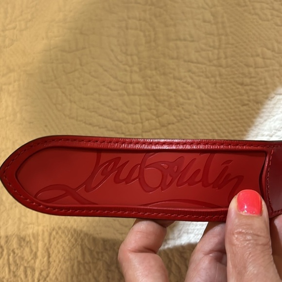 Christian Louboutin Red leather spike belt. NWT. Luxury Retro Studded Accessory main image 6